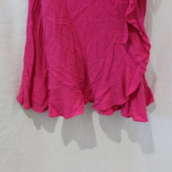Cupcakes and Cashmere Azalea Pink Ruffle Trim Wrap Mini Dress NWT - Picture 3 of 5